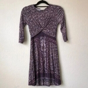 Altar’d State Purple Floral Twist Front Dress